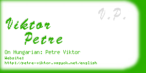 viktor petre business card